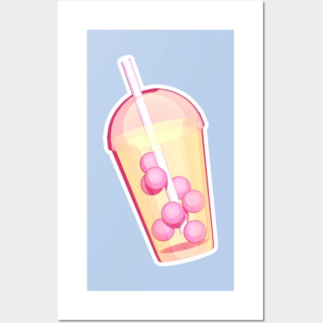 Pink Pearl Milk Tea Wall Art by AKdesign